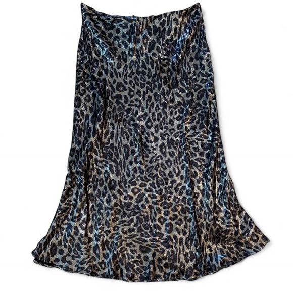 SHEIN Dresses & Skirts - Black & Silver Leopard Print Maxi Skirt